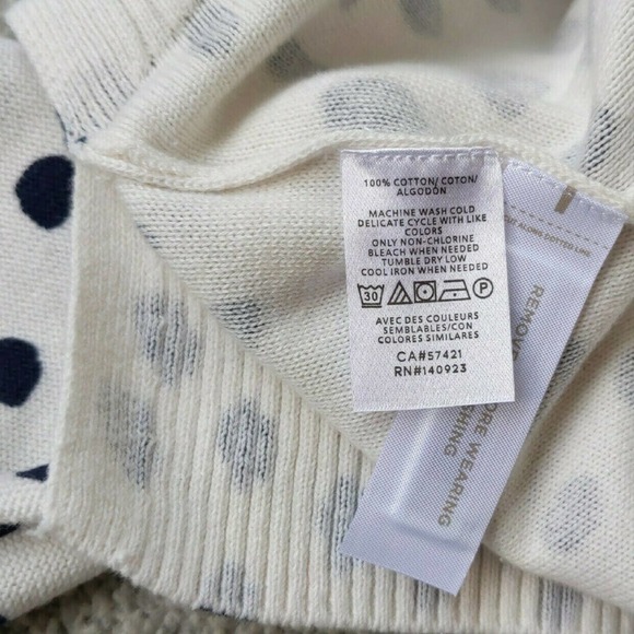 New LOFT XS Polka Dot Cotton Sweater NWT - Picture 4 of 4